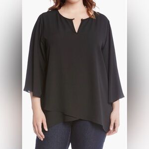 Karen Kane Split Neck Crossover Top
